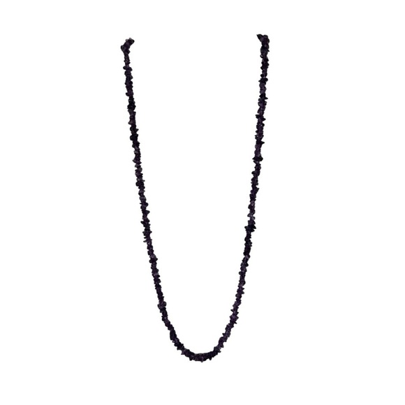 Amethyst Chip Nugget Necklace 29” Long Strand Gemstone - Picture 8 of 8